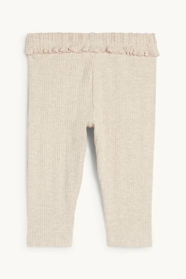 Neonate - Leggings per neonati - a coste - beige chiaro