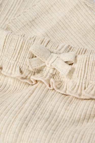 Neonate - Leggings per neonati - a coste - beige chiaro
