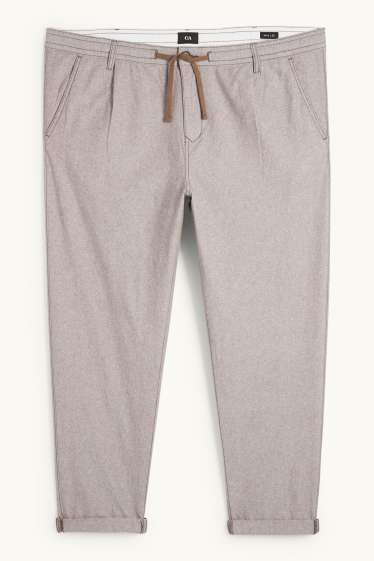 Hommes - Chino - tapered fit - marron clair