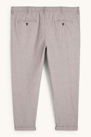 Hommes - Chino - tapered fit - marron clair