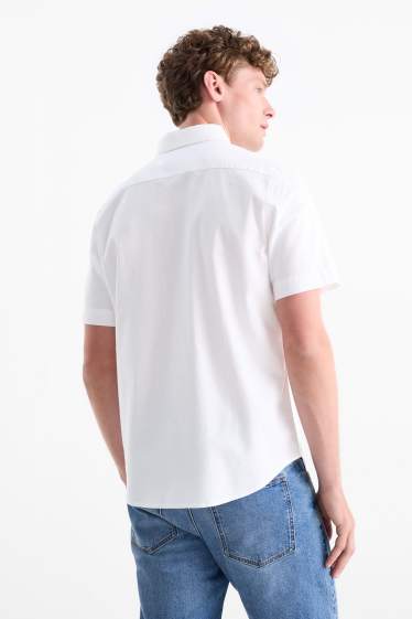 Herren - Oxford-Hemd - Regular Fit - Button-down - weiß