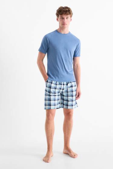 Herren - Shorty-Pyjama - blau