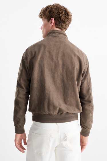 Men - Bomber jacket - faux leather - brown