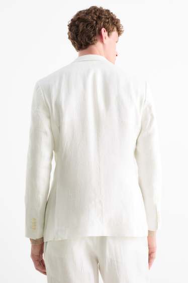 Herren - Baukasten-Leinen-Sakko - Regular Fit - weiß