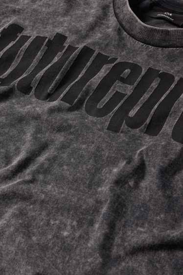 Hommes - T-shirt - oversize - gris foncé