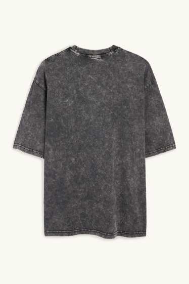 Hommes - T-shirt - oversize - gris foncé