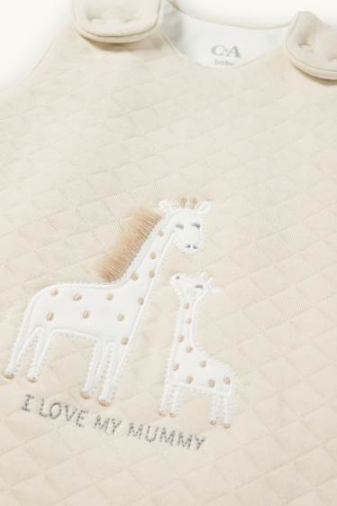 Unisex - Giraffe - baby sleeping bag - 0-4 months - light beige