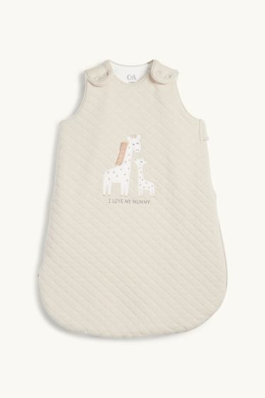 Unisex - Giraffe - baby sleeping bag - 0-4 months - light beige