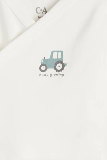 Baby Boys - Multipack of 5 - farmyard - wrapover baby bodysuit - mint green