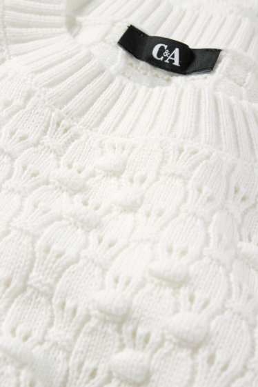 Damen - Pullover - strukturiert - cremeweiss