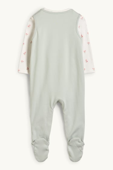 Baby Girls - Bunny rabbit - romper set - 2 piece - mint green