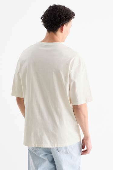 Heren - T-shirt - oversized - Nirvana - crème wit