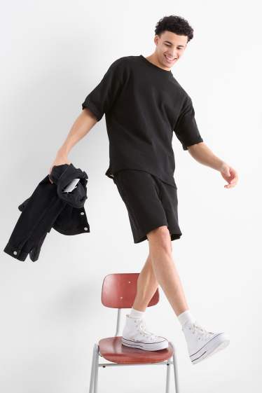Hommes - Short en molleton - noir