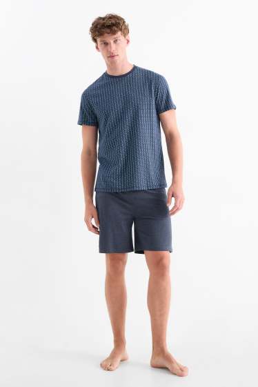 Hommes - Pyjashort - bleu foncé