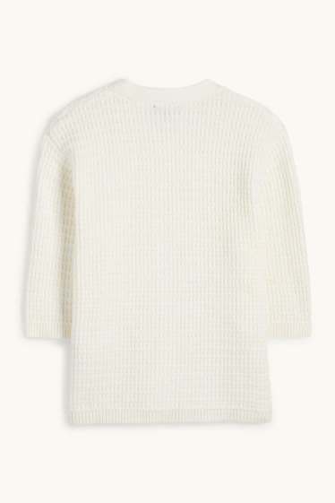 Mujer - Cárdigan - con textura - blanco roto