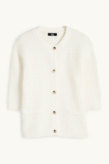 Mujer - Cárdigan - con textura - blanco roto