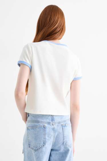 Enfants filles - Lot de 2 - Lilo et Stitch - T-shirt - côtelé - bleu / crème