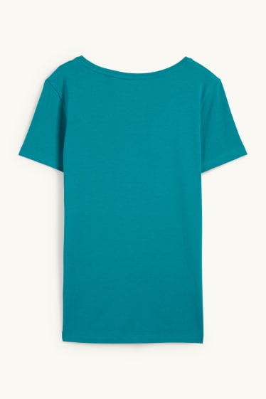 Damen - T-Shirt - Slim Fit - türkis