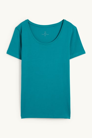 Damen - T-Shirt - Slim Fit - türkis