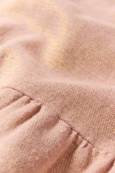 Enfants filles - Ensemble - chemisier et pantalon contenant du lin - 2 pièces - rose