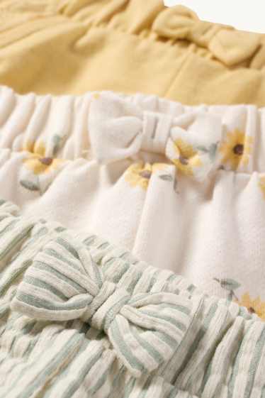 Baby Girls - Multipack of 3 - floral - baby sweat shorts - white