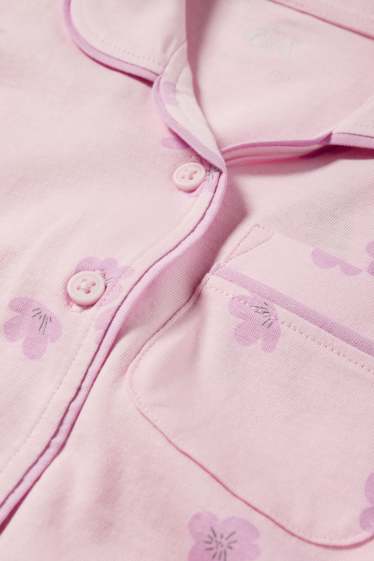 Enfants filles - Pyjashort - 2 pièces - à fleurs - rose