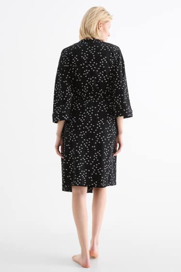 Dona - Conjunt - camisa de dormir i bata de maternitat - 2 peces - negre