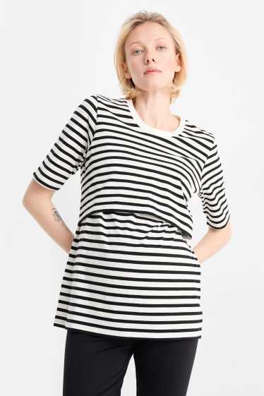 Femmes - Lot de 2 - T-shirts d’allaitement - noir / blanc