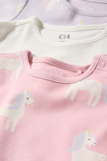 Neonate - Confezione da 3 - unicorno - pigiama per neonati - 6 pezzi - rosa