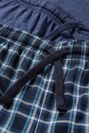 Heren - Set van 2 - pyjamashorts - donkerblauw