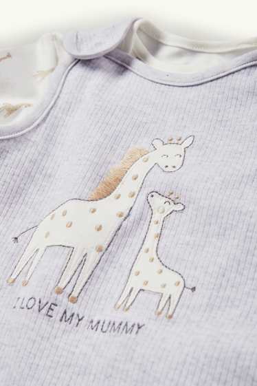Unisex - Giraffe - romper set - 2 piece - gray