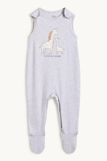 Unisex - Giraffe - romper set - 2 piece - gray