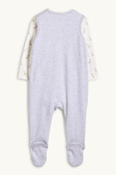 Unisex - Giraffe - romper set - 2 piece - gray