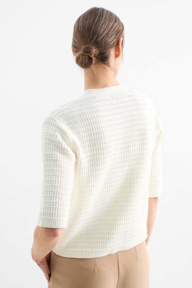 Mujer - Cárdigan - con textura - blanco roto