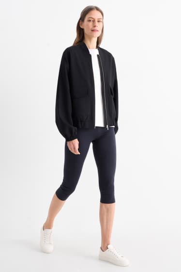 Damen - Multipack 2er - Basic-Capri-Leggings - blau / schwarz