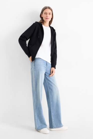 Dames - Wide leg jeans - high waist - jeanslichtblauw