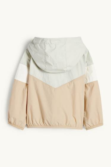 Baby: jongens - Babyjas met capuchon - waterafstotend - beige