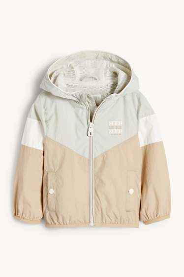 Baby: jongens - Babyjas met capuchon - waterafstotend - beige