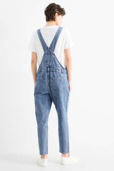 Dames - Tuinbroek van spijkerstof - tapered fit - jeanslichtblauw