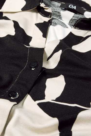 Women - Basic blouse - floral - black / beige