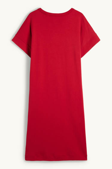 Femmes - Robe-T-shirt - rouge foncé