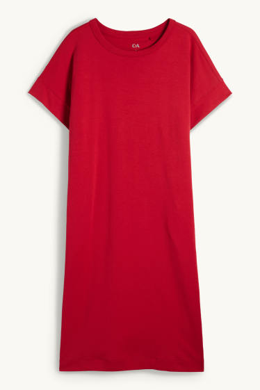 Femmes - Robe-T-shirt - rouge foncé