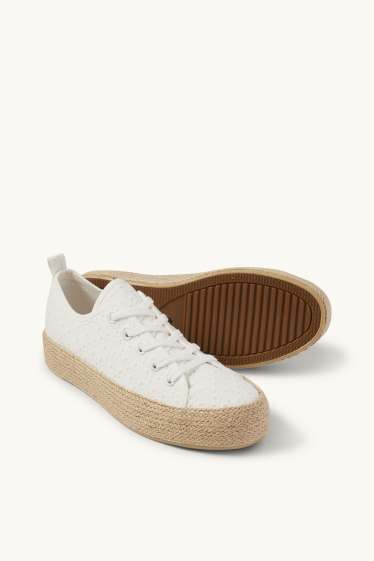 Dámské - Tenisky espadrilky - bílá