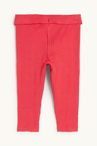 Neonate - Leggings per neonati - a coste - rosso