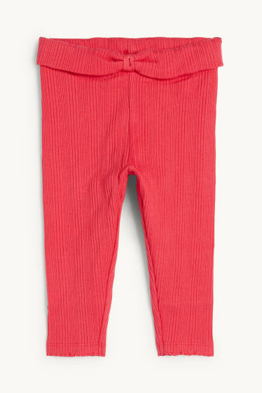Neonate - Leggings per neonati - a coste - rosso