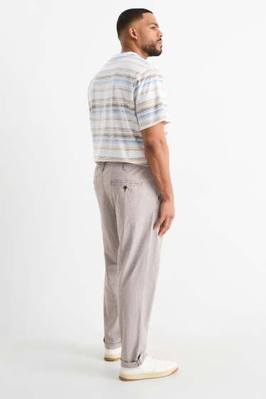 Hommes - Chino - tapered fit - marron clair