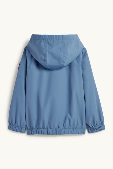 Kinder Jungen - Jacke mit Kapuze - wasserabweisend - blau