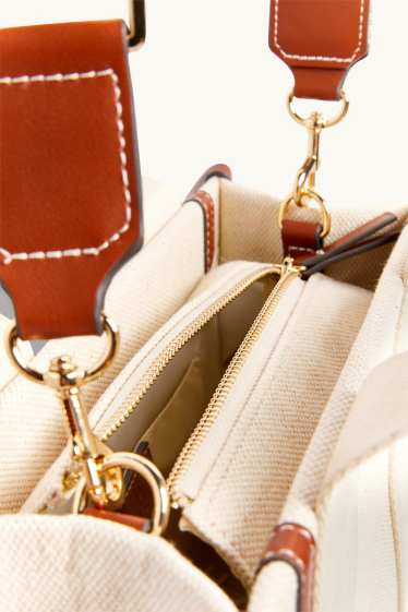 Women - Crossbody bag with detachable bag strap - beige