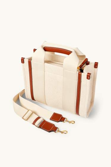 Women - Crossbody bag with detachable bag strap - beige