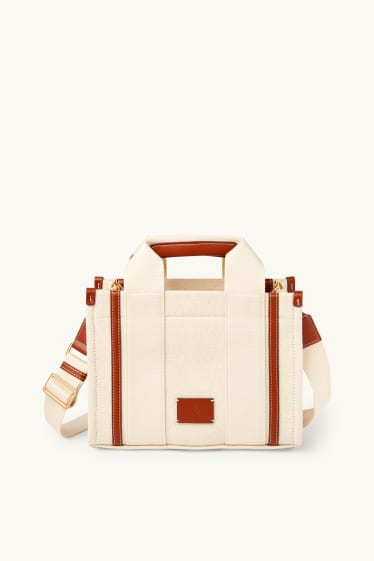 Women - Crossbody bag with detachable bag strap - beige